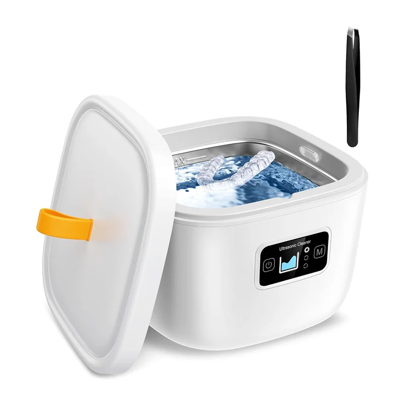 AC56-Ultrasonic Cleaner For Retainer, Denture, Mouth Guard, Toothbrush Head, 43Khz 255ML Ultrasonic Retainer EU Plug