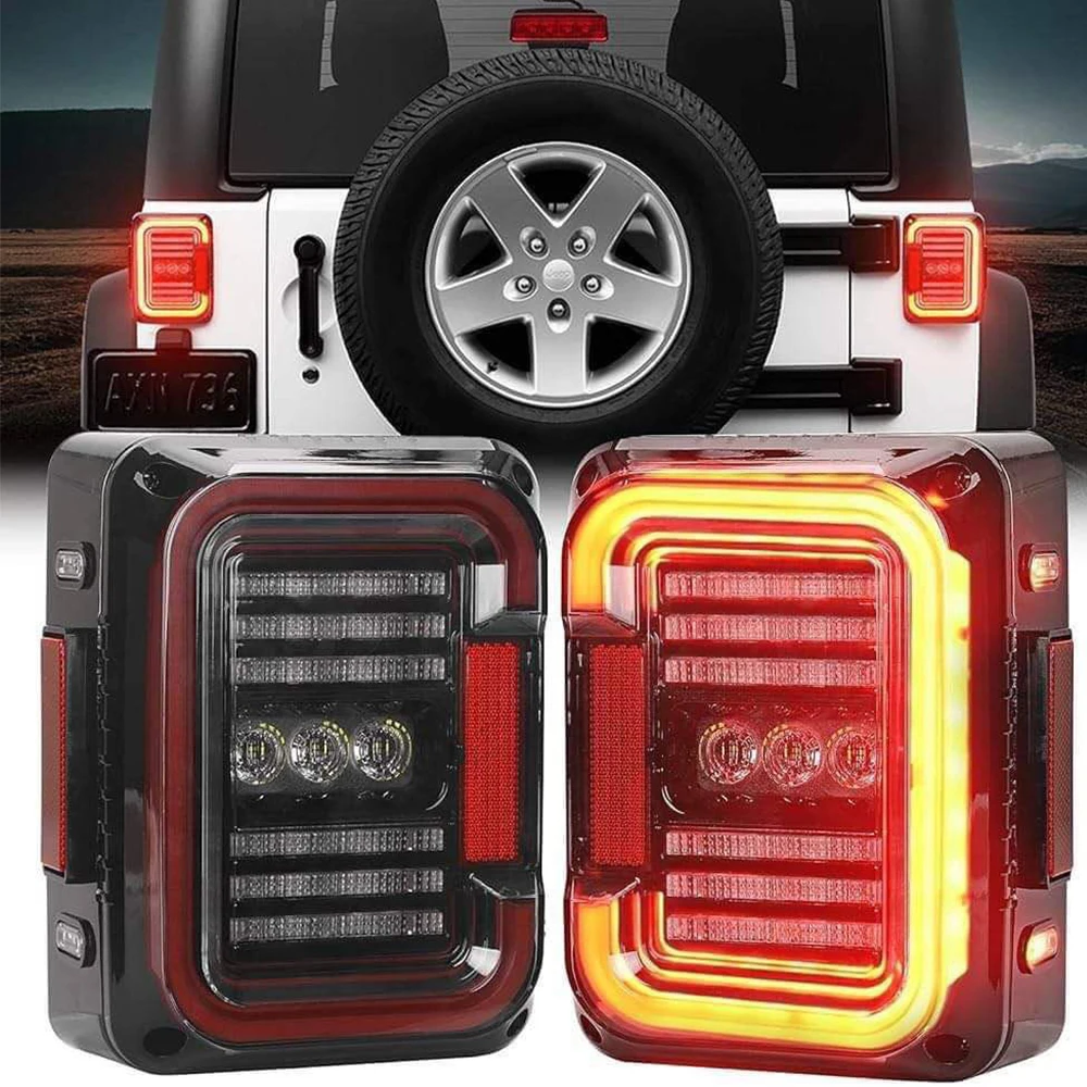 Smoked Clearn Lens ABS Led Taillight Rear Brake Lamp Reverse Light For Jeep Wrangler JK 2007-2017 J9031