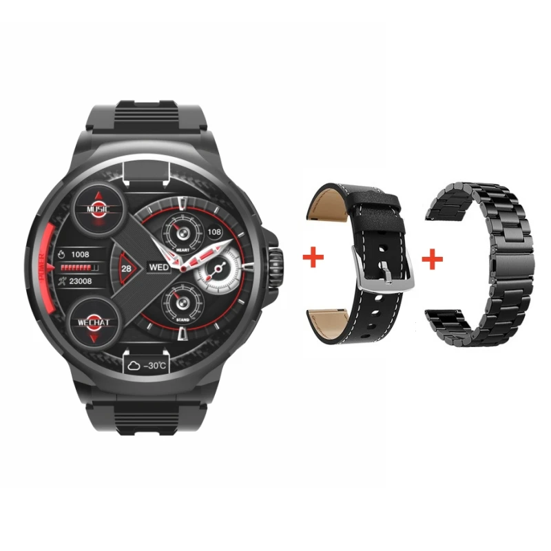 GT100 Smart Watch 4G Android System GPS WIFI Compass Titanium alloy Case Smartwatch Men AMOLED Screen 128GB