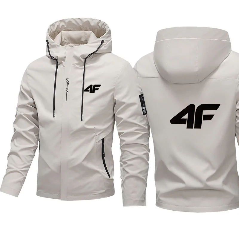 

2026 Spring and Autumn New Men's Oversized Street Fashion Leisure Outdoor Sports Jogging Zip Hooded Loose Hiking Jacket