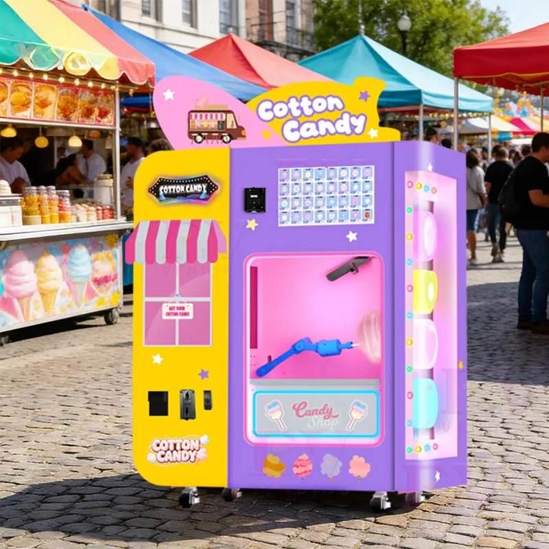 Cotton Candy Maker Commercial Fully Automatic Intelligent Customized Candy Floss Machine Custom Vending Machine for Retail Mall