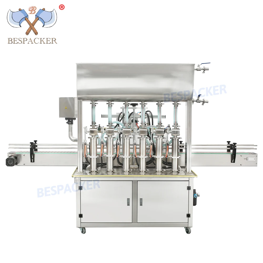 GT6T Pneumatic Linear 6 Heads Hot Sale Automatic Drinking Filling And Sealing Machine