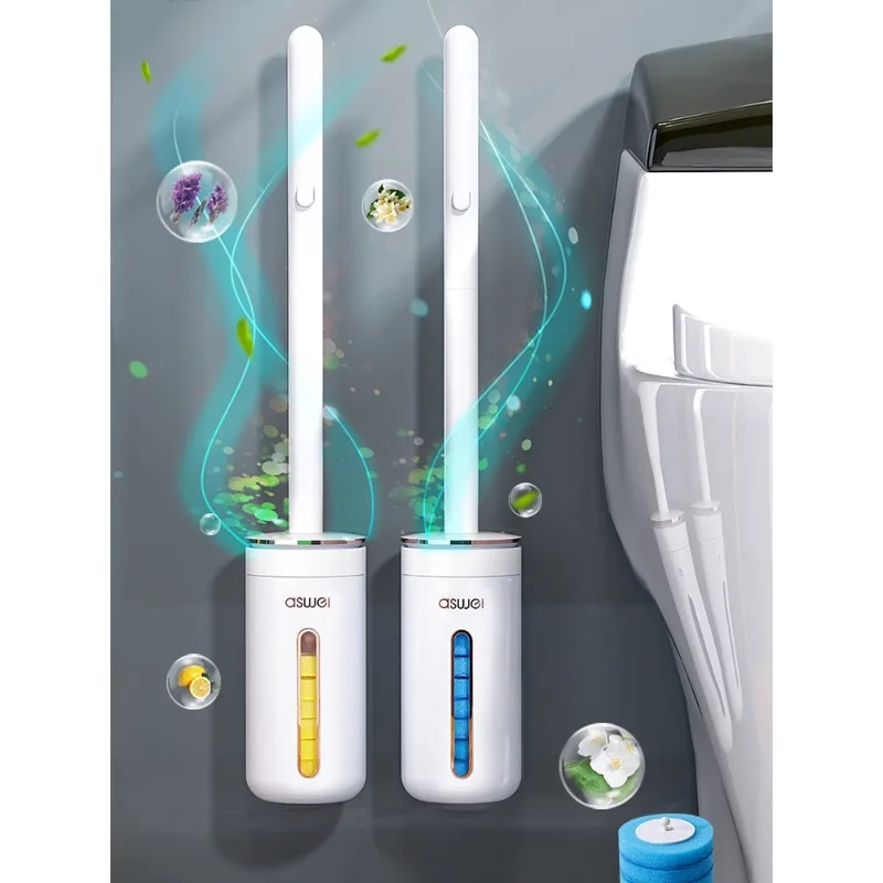 Disposable toilet brushes, household bathroom wall hanging, no dead angle washing toilet brush, with aromatherapy descaling arti