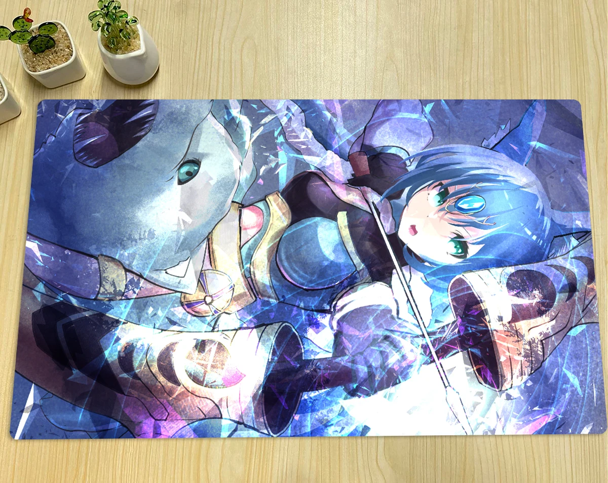 YuGiOh Apollousa, Bow of the Goddess Play Mat TCG CCG Board Game Trading Card Game Mat Anime Mouse Pad Desk Mat Zones & Free Bag