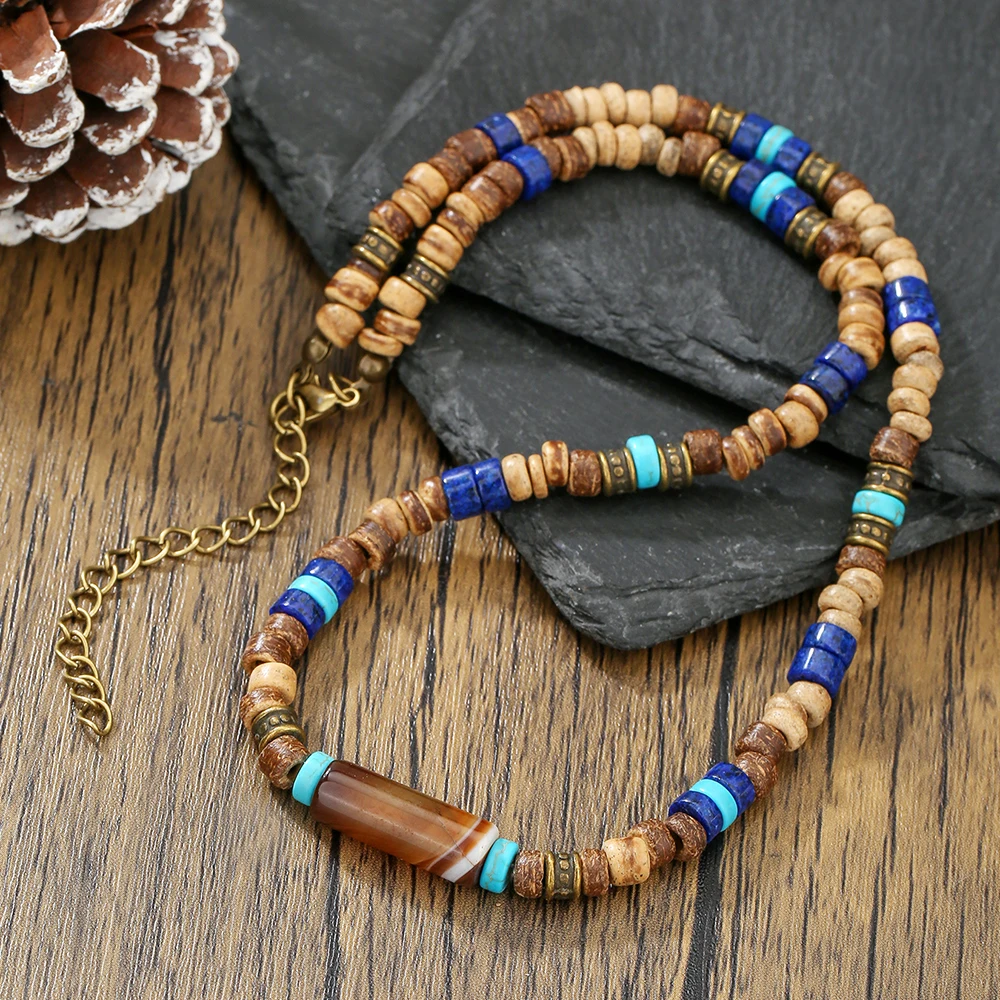 NADEEM New Summer Holiday Natural Coconut Shell Cross Pendant Necklace for Men Trendy Handmade Beaded Necklace Jewelry Wholesale