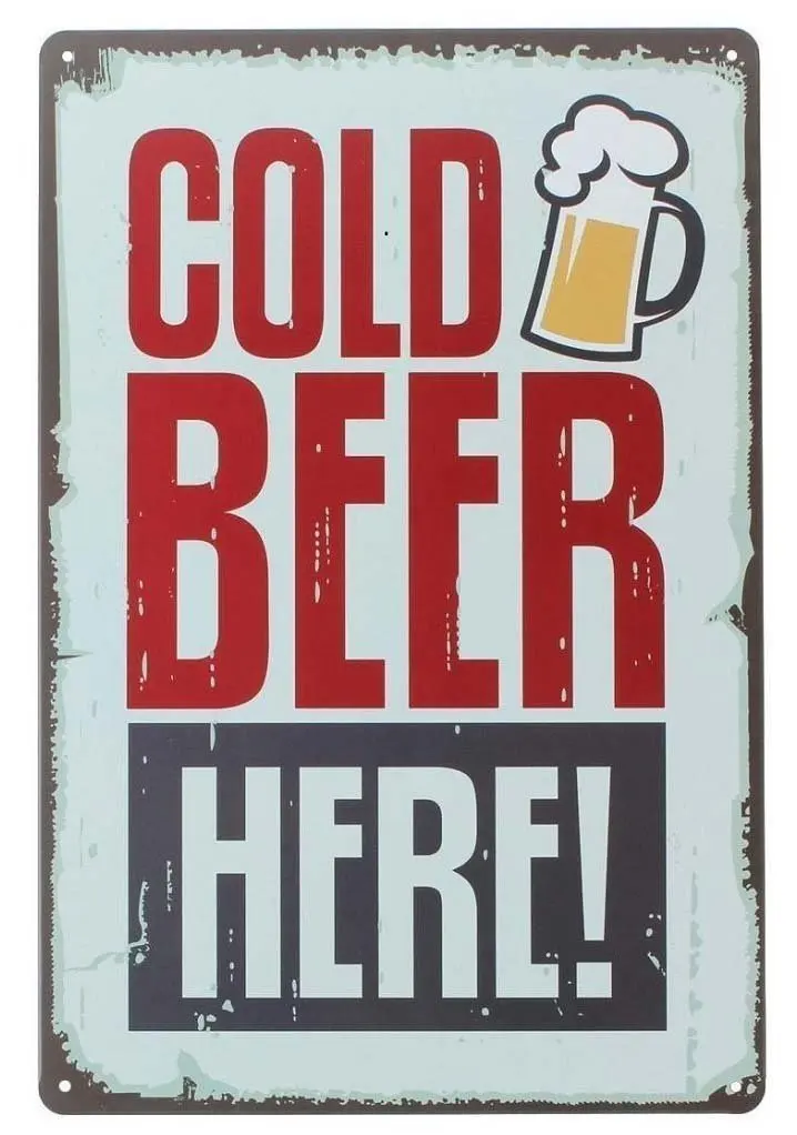 Pin up Cold Beer Here Retro Vintage Decor Metal Tin Sign 12 X 8inch sign sign sign