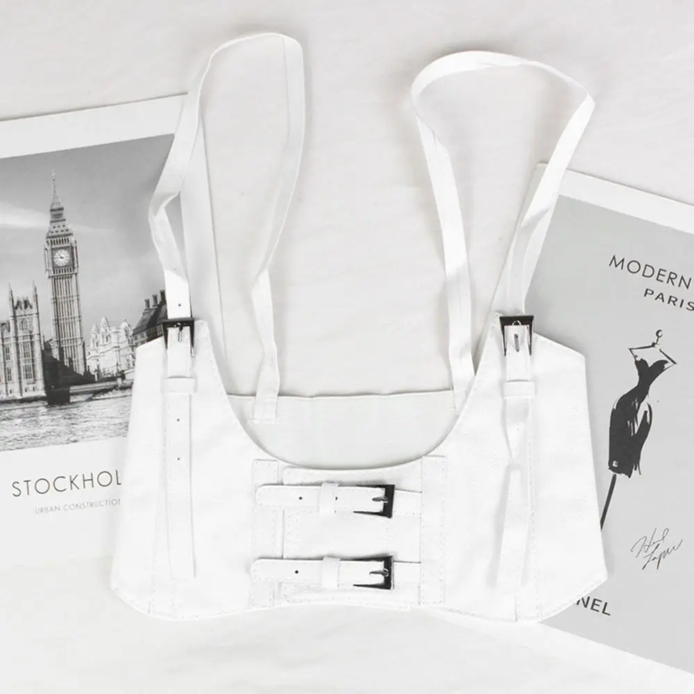 

Пояс-кумербанд из искусственной кожи с высокой талией, широким ремнем и эластичной вставкой, в стиле Лолита, для декора юбок и коррекции фигуры