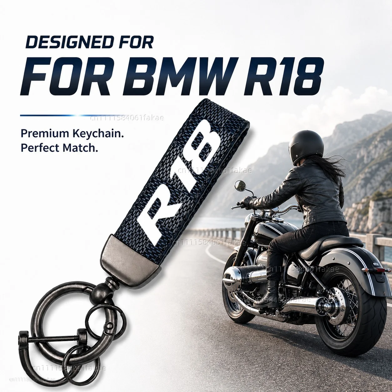 

For BMW R18 2020-2026 Motorcycle Keychain Leather Key Ring Custom Logo Gift for Rider Men Women Accessories