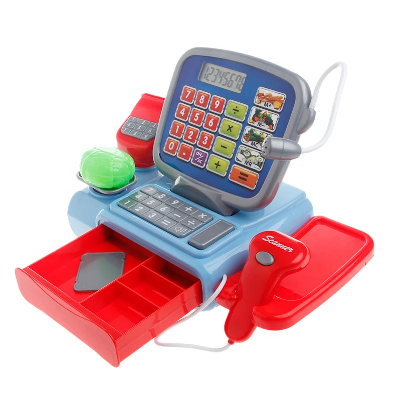 

4XBD Cash Register with Scanner Weighing Scale Electronic Toy for Play Pretend For Ki