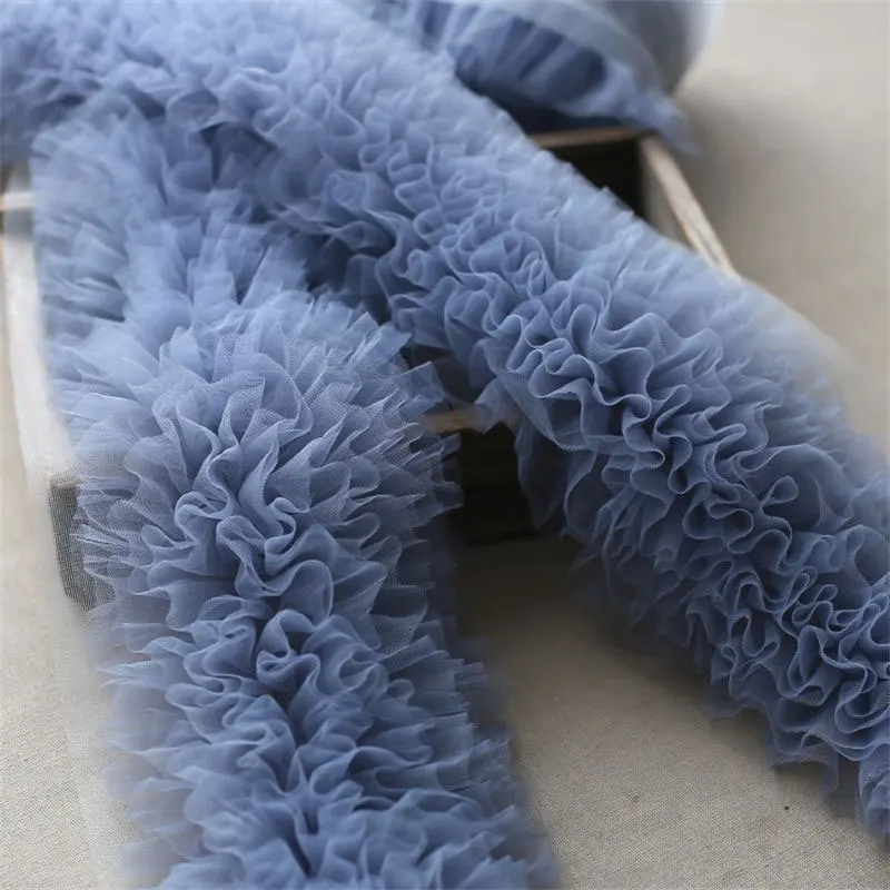 

3 Yards 5-layer Encrypted Lace Trim 12cm Width Curtain Party Background Dress Bubble Skirt Lace Collar Decorative Pleated Fabric