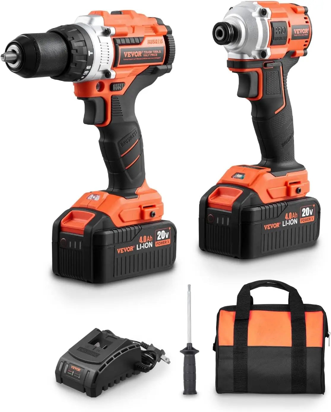 

Tool Combo Kit, 20V Max Cordless 2-Tool Combo Kit, with 1/2 in Impact Drill, 1/4 in Impact Driver, Compact Cordless Power with 4