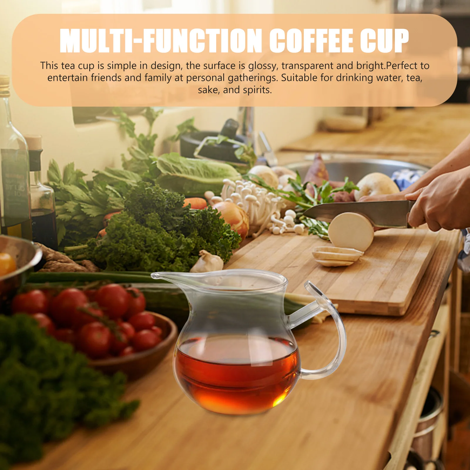 

Heatproof Glass Fair Cup 700Ml Smooth Glossy Finish Multi Function Drink Dispenser for Tea Coffee Milk Soda Family Gathering