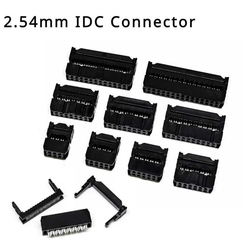 

10set FC-6P FC-8P FC-10P FC-14P FC-16P To FC-40P IDC Socket 2x5 Pin Dual Row Pitch 2.54mm IDC Connector 10-pin cable socket