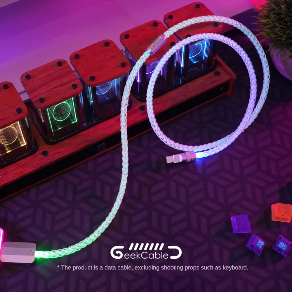 

GeekCable ручная механическая клавиатура DIY на заказ RGB светящийся монокристаллический медный кабель для передачи данных интерфейс TYPE-C