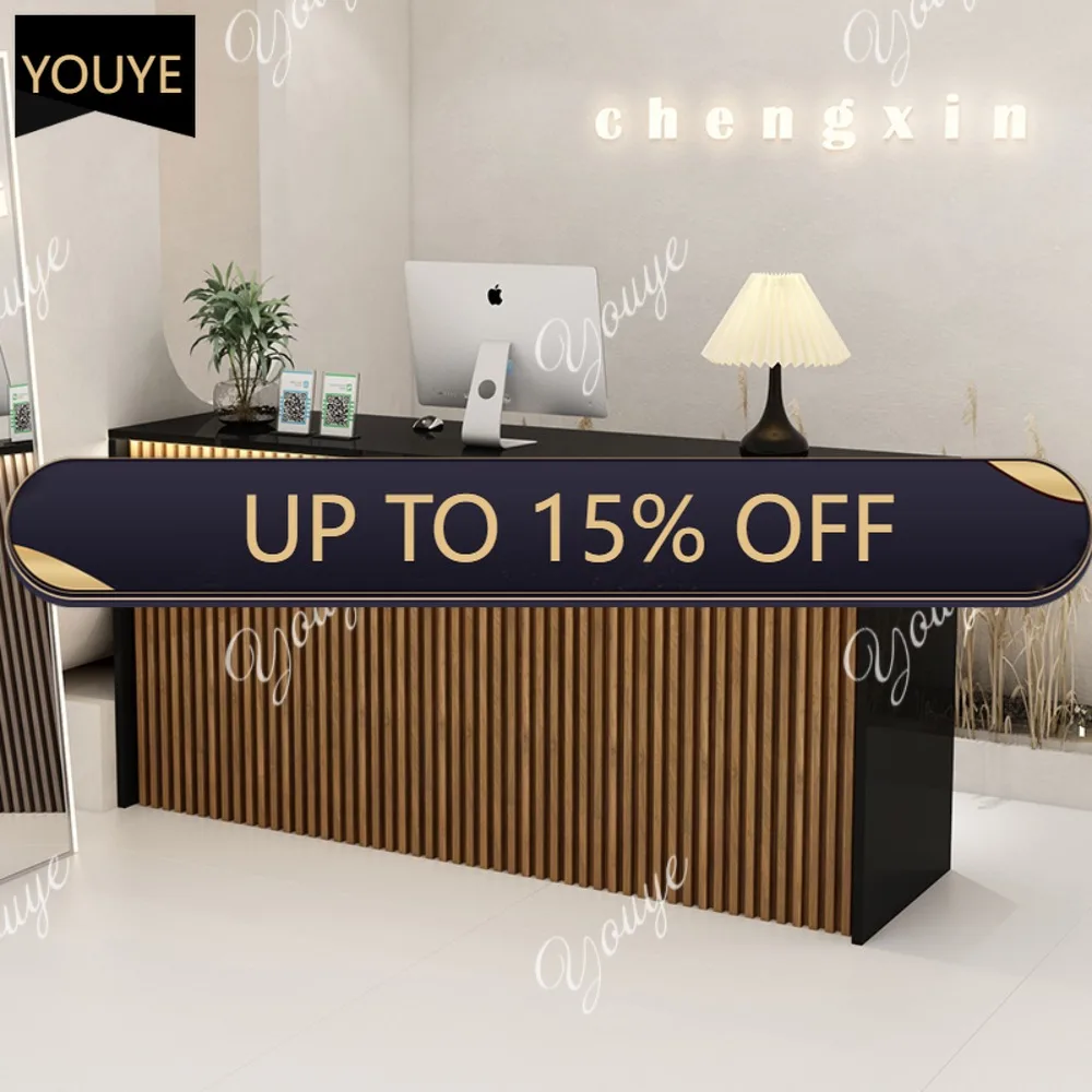 Q مكاتب الاستقبال التخزينية الجمالية الحديثة مكتب التجميل صالون الشعر مكتب الاستقبال مكافحة الأثاث التجاري الفاخر #1