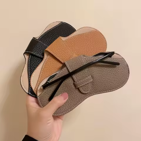 Hot Leather Soft Glasses Bag Fashion Portable Glasses Case Sunglasses Box Solid Eyewear Protector Case Pouch Bag Accessories