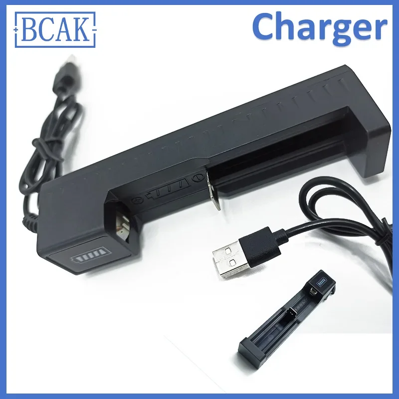 BCAK 4.2V Plastic Battery Charger with LED Indicator  for Li-ion Lithium Battery 18650 26650 25500 16340 14500 10440 17500 14430