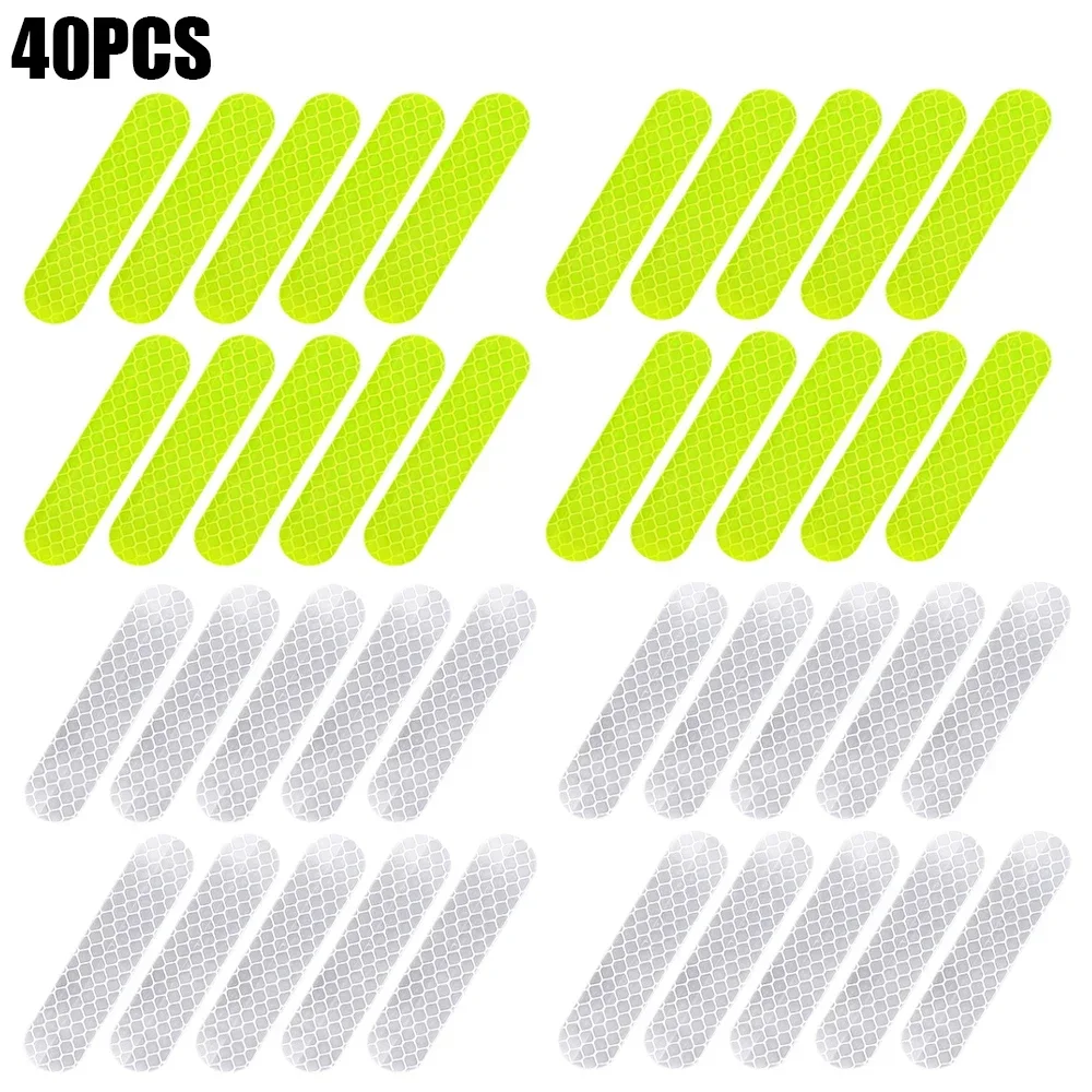 80-10PCS Helm Sicherheit Warnung Reflektierende Aufkleber Streifen Wasserdicht Hohe Sichtbarkeit Reflektor Band Für Nacht Reiten Gehen Auto