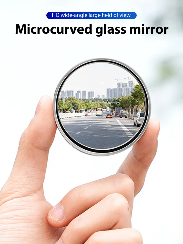 360° Rotation Suction Cup Car Convex Blind Spot Mirror Wide Angle Adjustable Rearview Extra Auxiliary Round Mirror Accessories