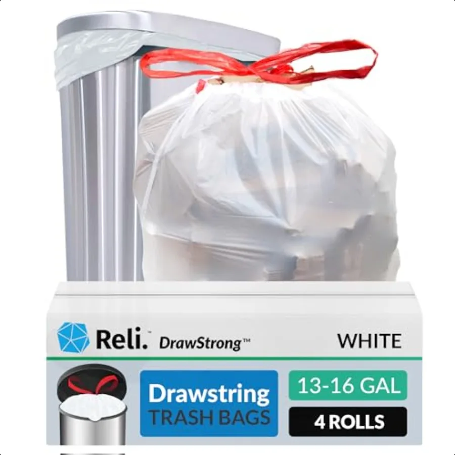 

Tall Kitchen Drawstring Trash Bags 13 Gallon 500 Count Bulk Kitchen Garbage Bags White 13 Gallon 16 Gal Capacity