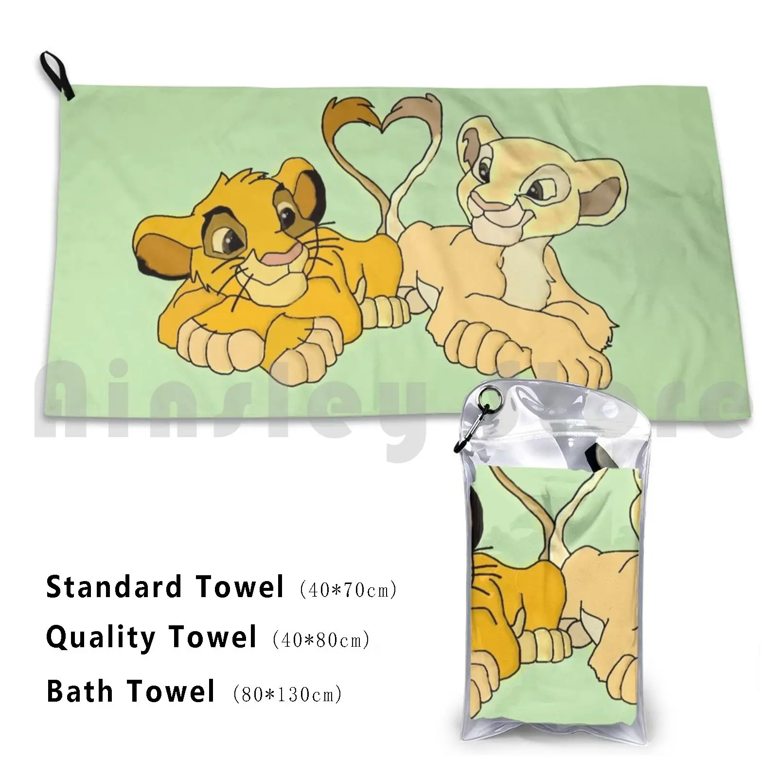 Simba And Nala Custom Towel Bath Towel The Lion King Lion King Simba Simba Nala