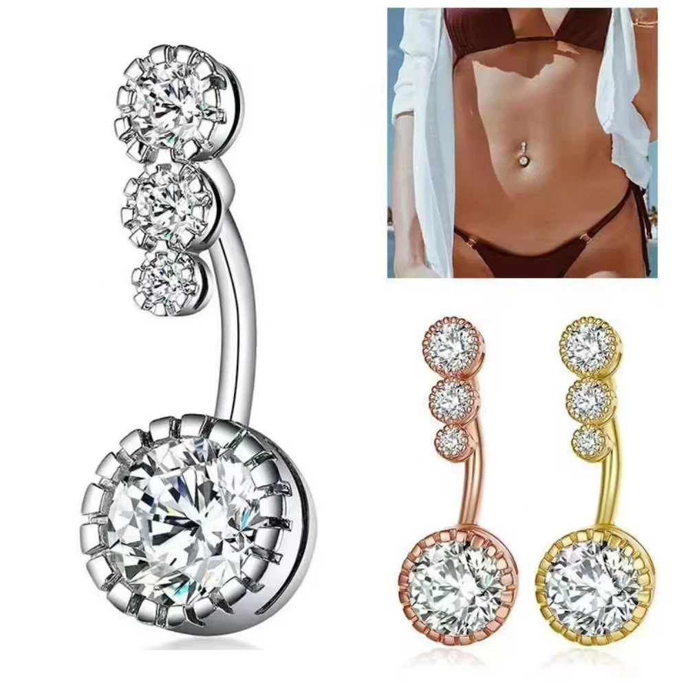 1 قطعة حلقات زر البطن الصلب كريستال ثقب السرة القلب نمط السرة ثقب القرط ثقب البطن مثير مجوهرات للجسم #4