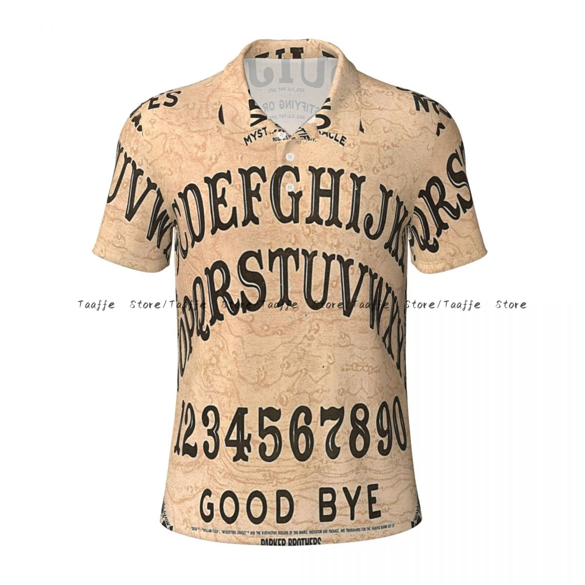 Ouija Board Spirits Print Polo Shirt Men Summer Shorts Sleeve Men Tee Shirt