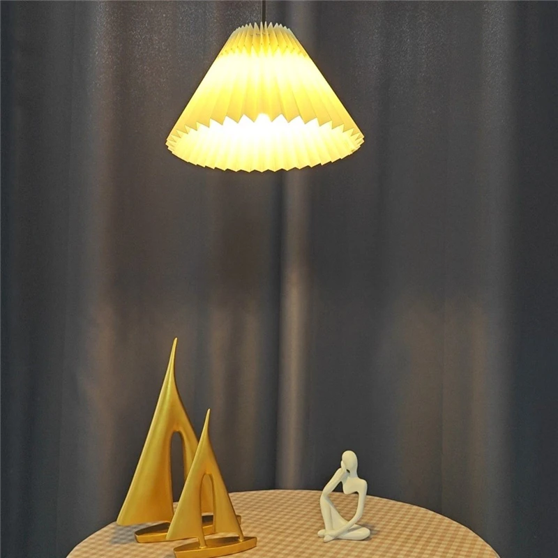 Nordic Origami wisiorek światła sufit E27 podstawa plisowany abażur lampa wisząca jadalnia kuchnia Home Decor oświetlenie żyrandol