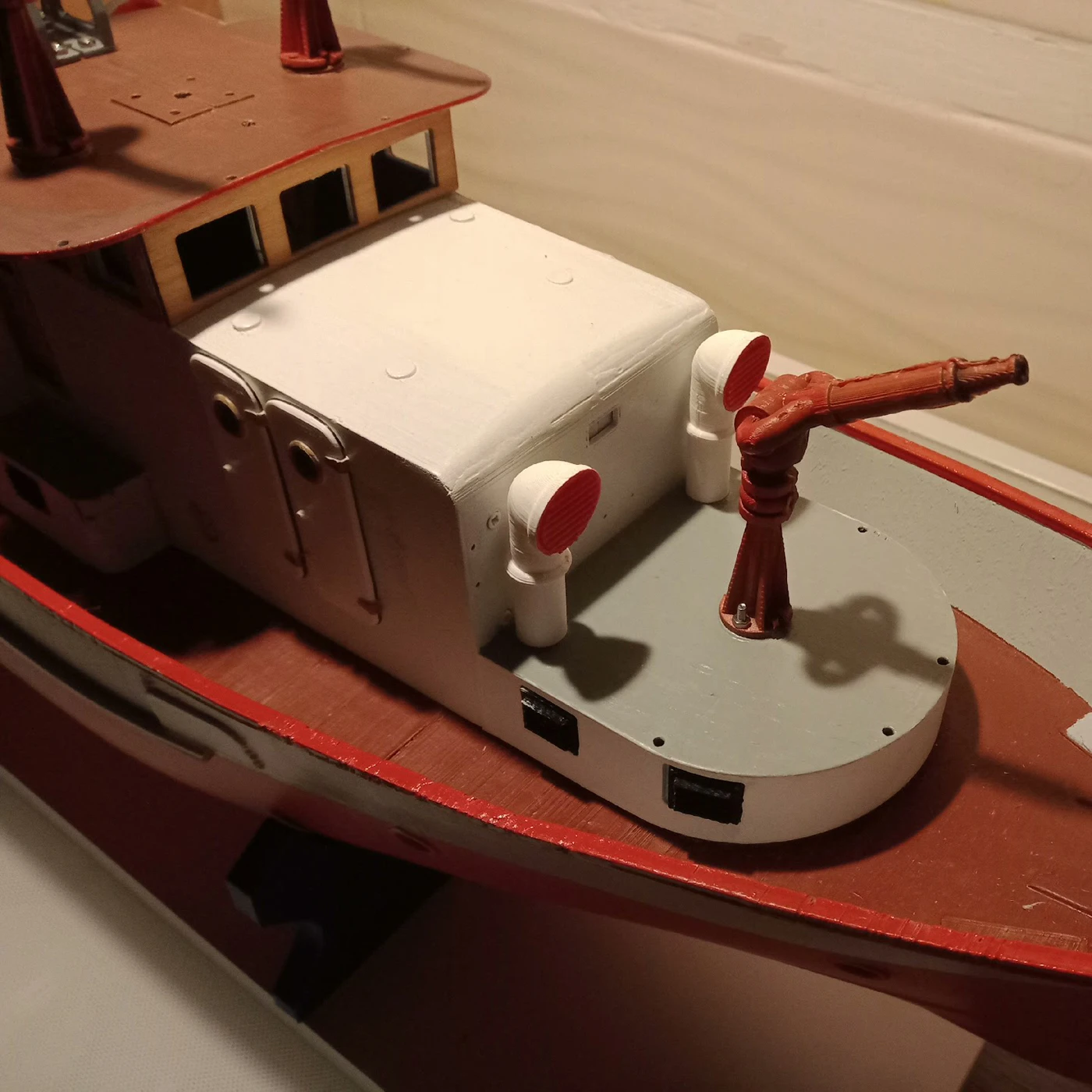 1/25 RC Boat 84cm with Water Spray System Fire Remote Control Boat High Precision 3D Printing RC Boat Model Kit Adult Toy