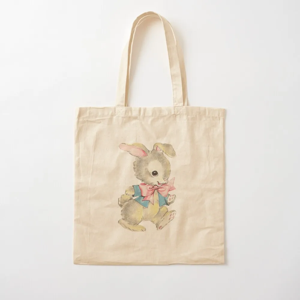 

Cute Retro Bunny Tote Bag ecological bags eco pack hand bag ladies Canvas Tote Bag