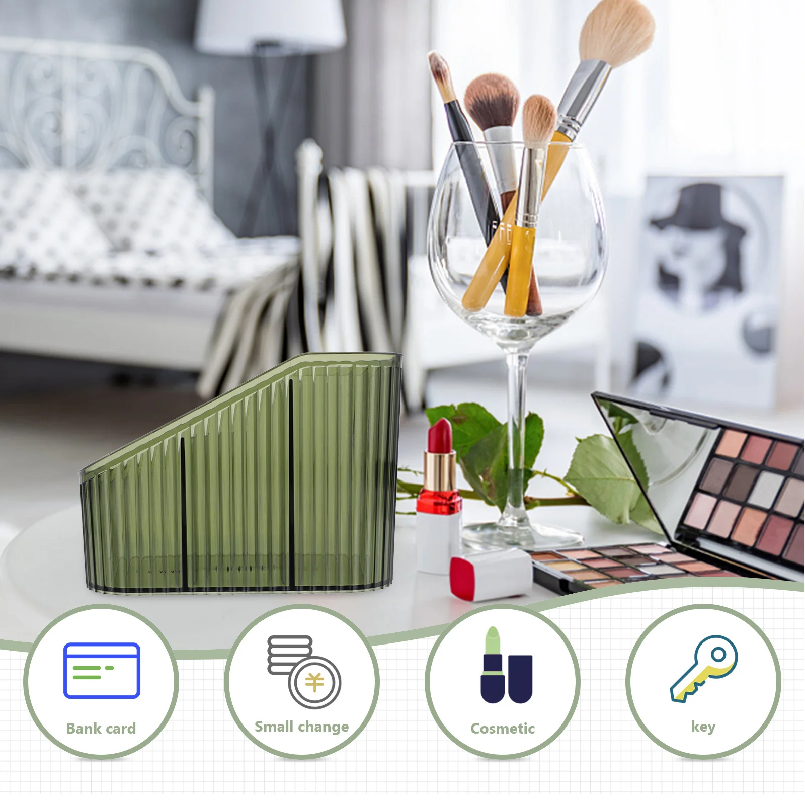 

3 Level Makeup Brush Organizer Holder Stand Storage Box for Vanity Table Desk Pen Pencil Stationery Container