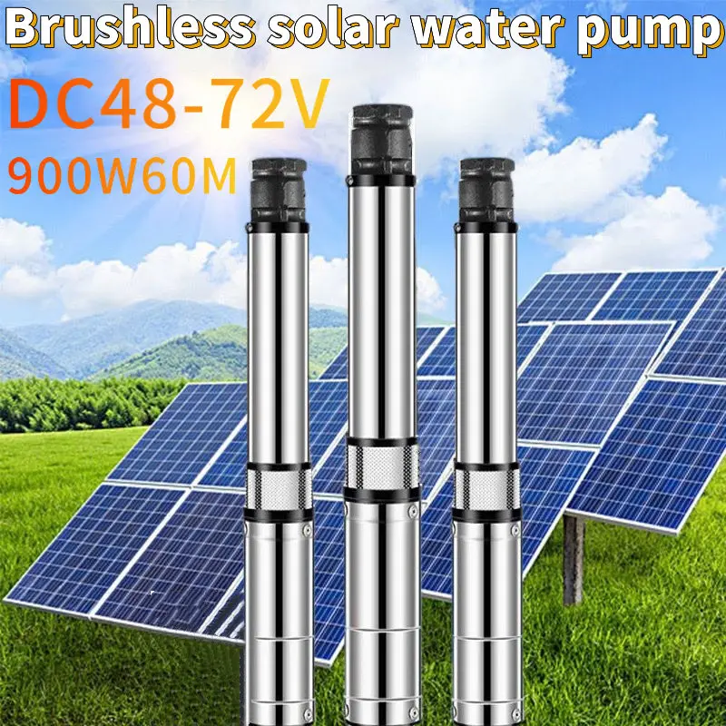 

48V60V72V【60m】 Brushless DC deep well pump Irrigation stainless steel submersible pump 3-inch drilling pump