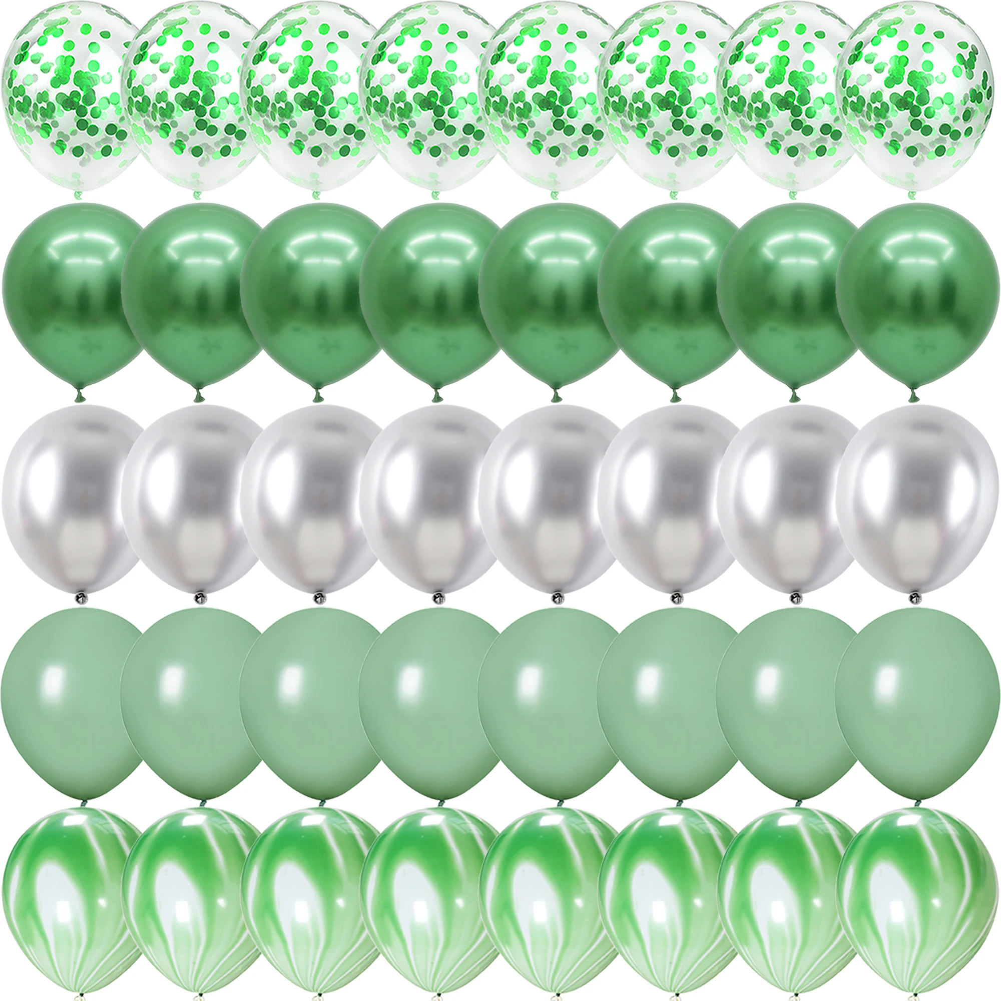 40PCS Green glitter silver green Balloons Gender Reveal Wedding Valentine's Day Baby Shower Birthday Globos Party Decorations