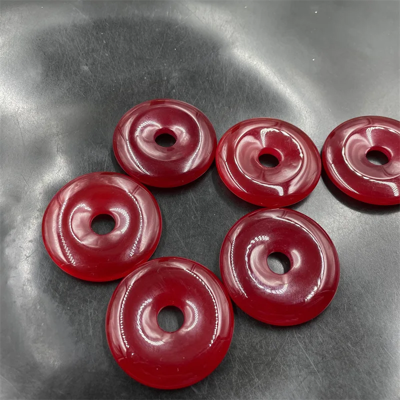 Cheap Jade 4cm Purplish Red Chalcedony Agate Safety Buckle Pendant Medium Red Agate Safety Buckle Pendant