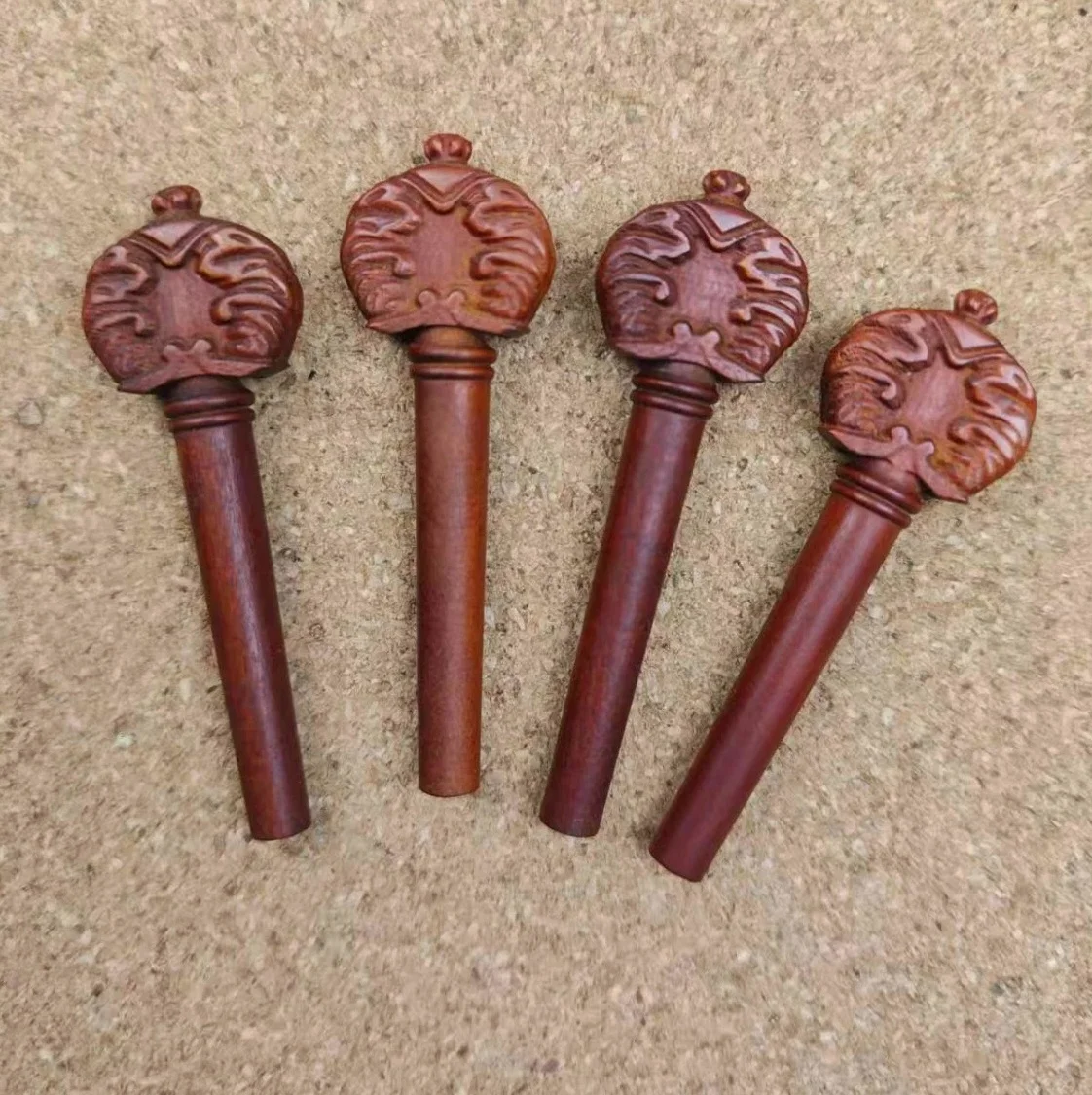 3 sets Violin Pegs,12pcs High Quality Carved Violin String Tuning Peg Tuner Accessories Parts