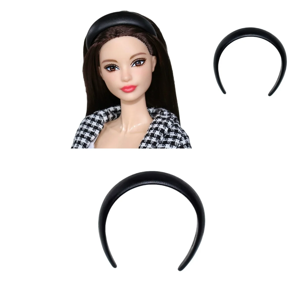 30 سنتيمتر دمية أغطية الرأس اكسسوارات الموضة النسخة الكورية بسيطة الأسود العصابات الشعر غطاء الرأس ل 1/6 FR BJD عارضة أزياء دمية فستان