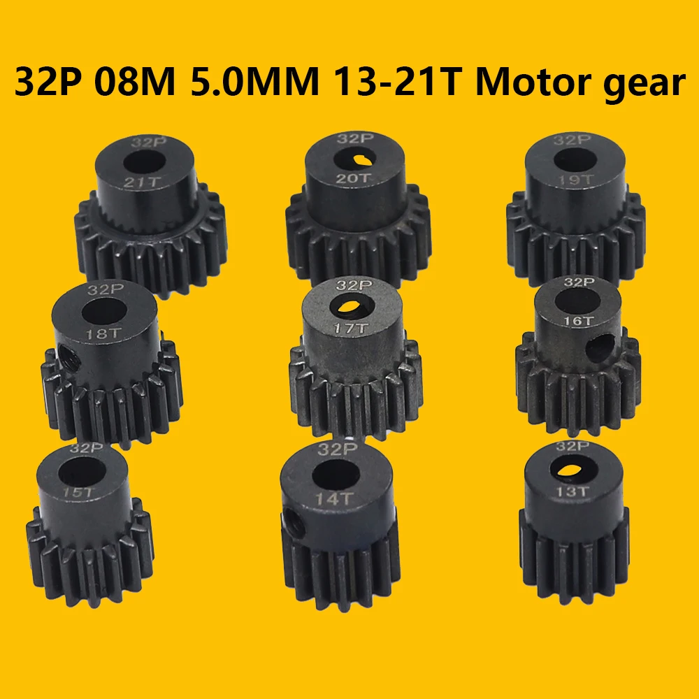 

32P M0.8 5MM 8t 11t 14t 17.5t 20T 24t Black steel metal Pinion Motor Gear For 1/10 Rc Model Car Motor