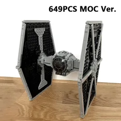 2024 NEW 649Pcs MOC Proper Fighters Modification from Imperial Tie Fighters Set Space Building Blocks DIY Bricks Toys Gifts