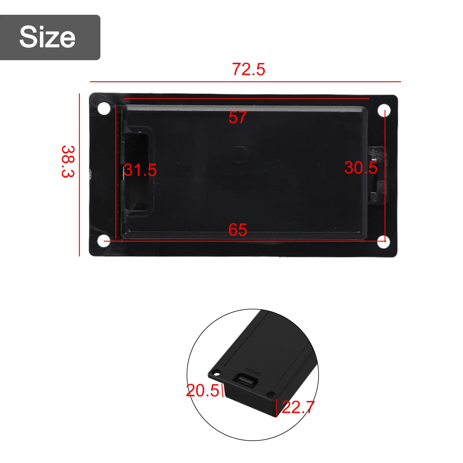 Battery Holder 9V Battery Box Musical Instrument Power Plastic Material Power Supply Solution For Active Bass Guitars