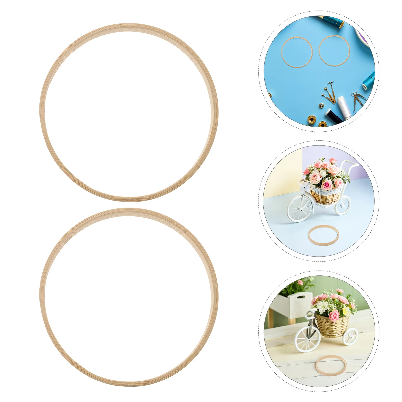 

12Pcs Bamboo Rings Embroidery Hoop Tools Smooth Edges Craft Hoops for Dreamcatcher Wedding Decoration Macrame Garland