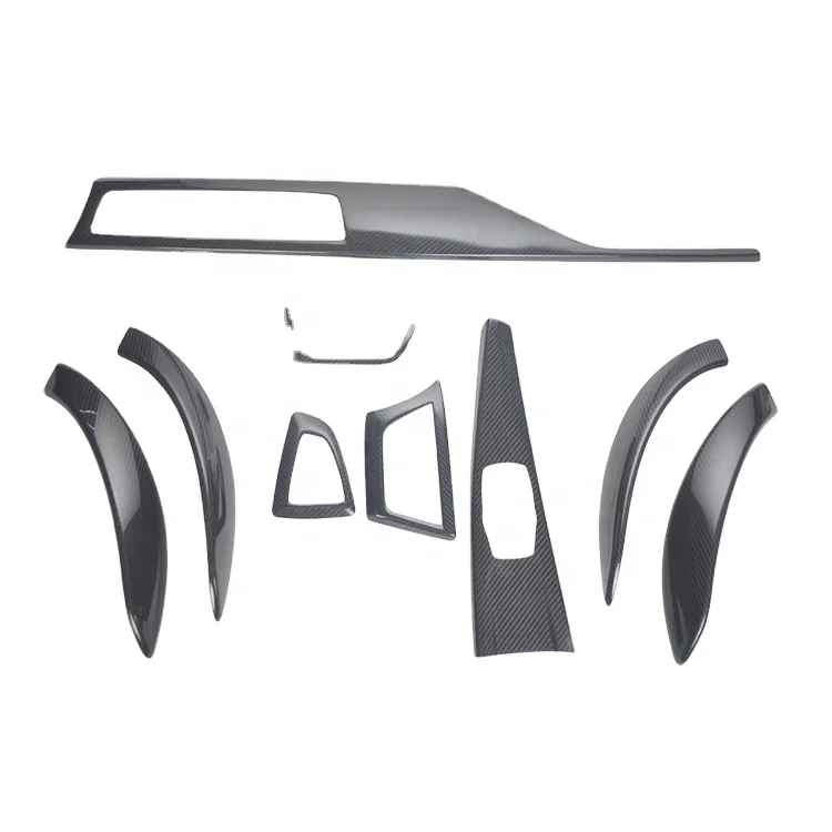 LHD Real Carbon Fiber Trims Car Carbon Interiors Trim For BMW 3 4 Series F30 F36 Door Moulding Cover 9pcs Add On