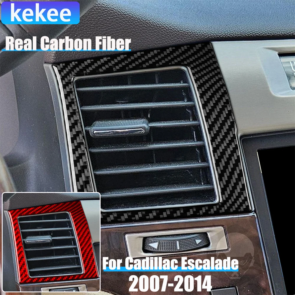 

Автомобильные аксессуары из настоящего углеродного волокна, центральная накладка на вентиляционное отверстие, декоративная крышка, мягкая наклейка для Cadillac Escalade EXT ESV 2007-2014