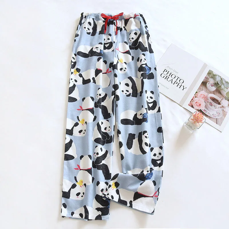 Loose Straight Women's Brushed Cotton Pajama Pants Suitable For Sleeping And Can Be Worn Outside