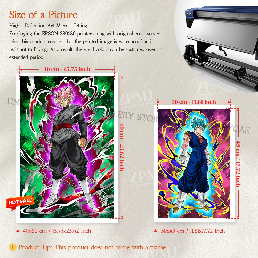 Dragon Ball Z Full Power Super Saiyajin 4Goku Wandkunst Leinwand Gemälde Home Decor Bild Anime HD-Druck Poster Schlafzimmer Kein Rahmen – Detail 3