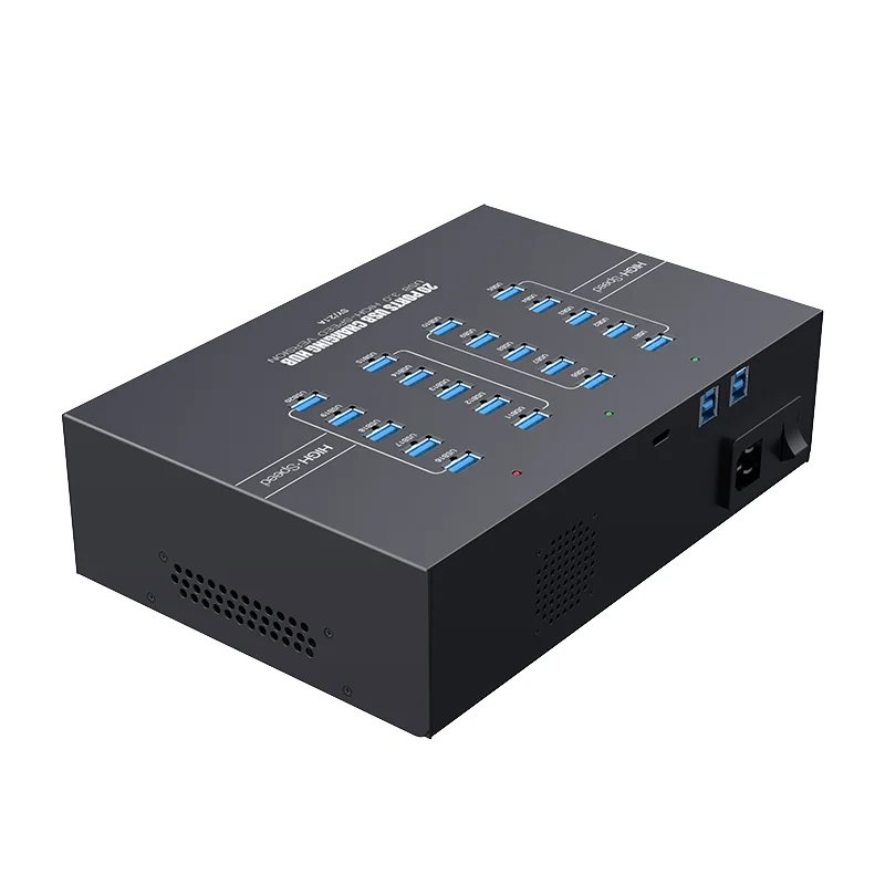 Sipolar A223 Wholesale Stock EU US Plug 200W 20-Ports USB Smart Charging Station Hub for Smartphones Tablets Power Banks