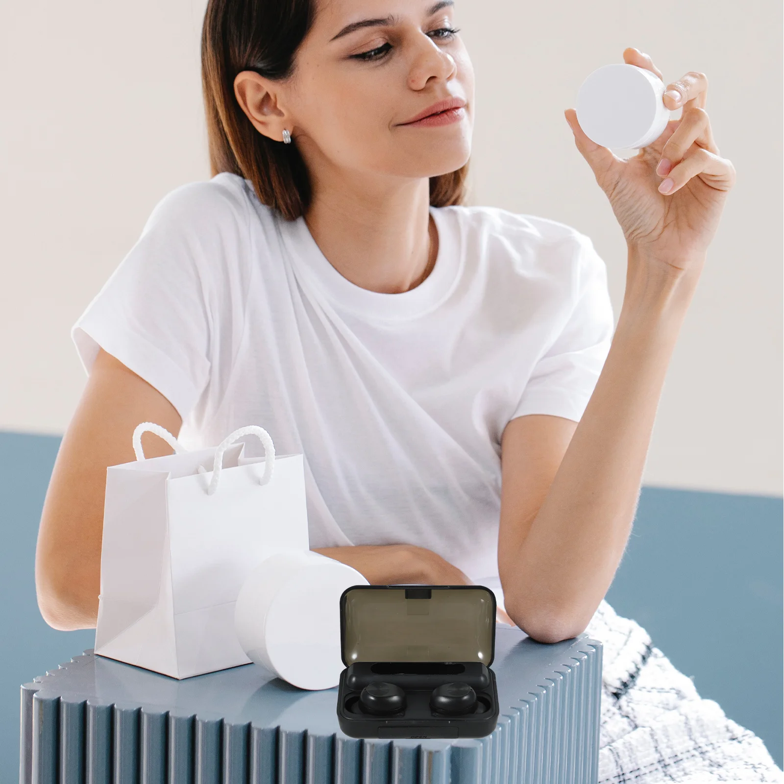 

1 Pair Touch Control Earbuds Led Display Wireless Hifi Stereo Headset 8.0 Noise Reduction Dual Use