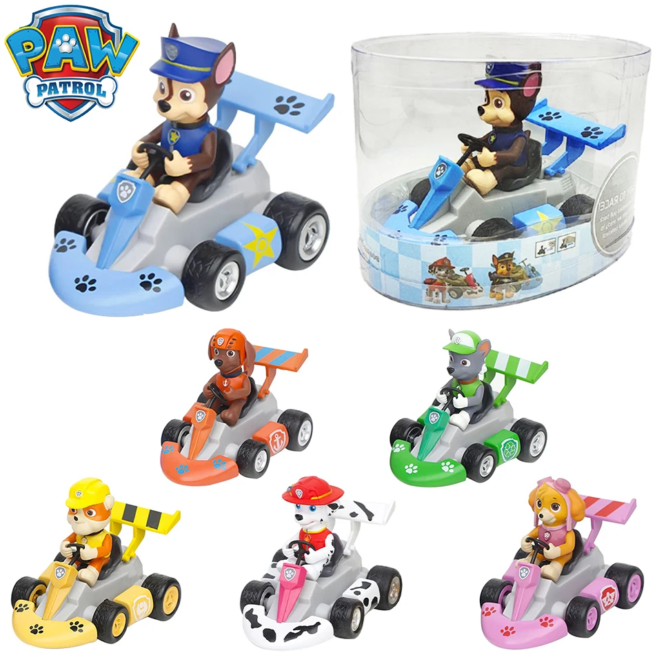 Paw Patrol Pull Back Car Marshall Rubble Chase Rocky Zuma Skye Dog Action Figure Toys Anime Game Doll Kid Childen birthday Gifts