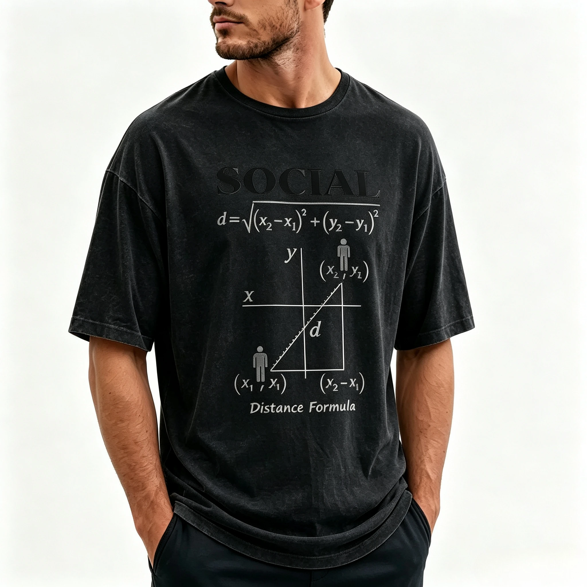 Summer funny men woman Modal T-shirt Men Simple Social Distance Formula Math Graphic Short Sleeve Tee Casual Loose  Tops