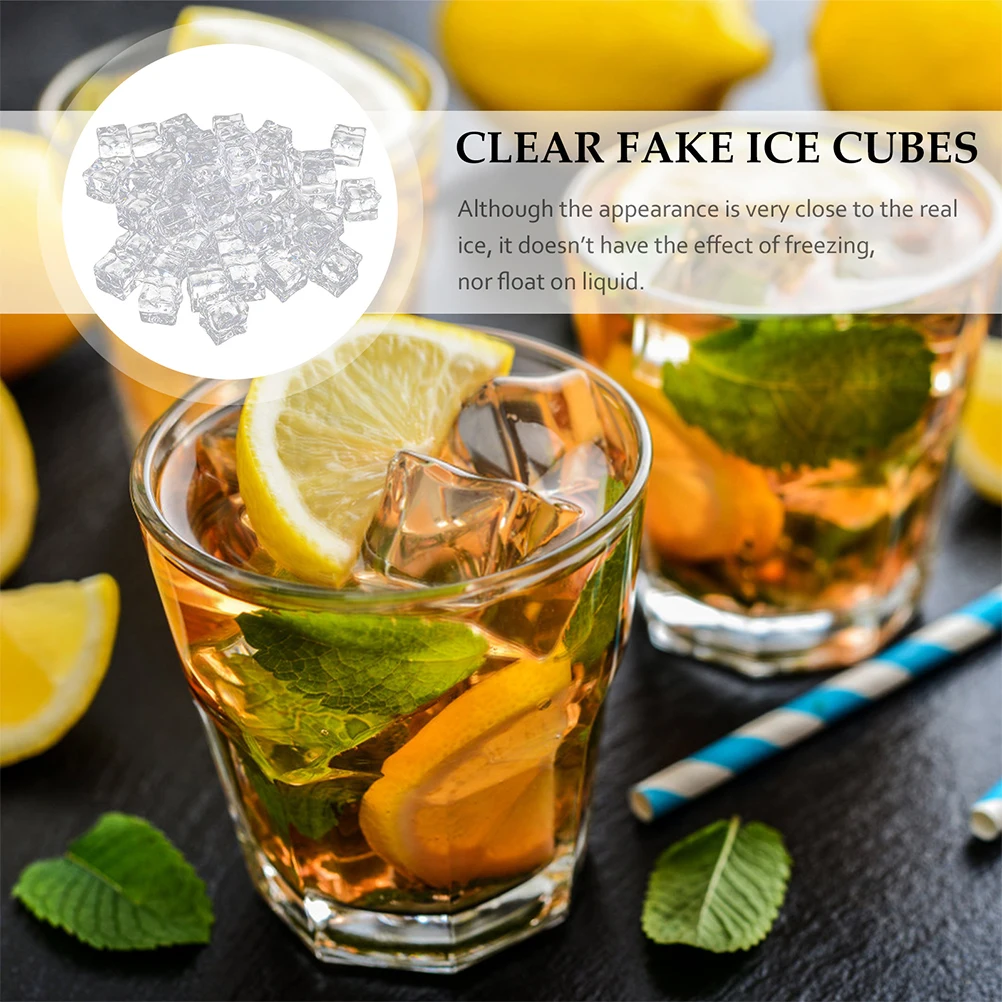 

60Pcs Fake Ice Cubes Acrylic Clear Realistic Decorative Photo Props for Home Bar Restaurant Crafts Fake Ice Photography Props