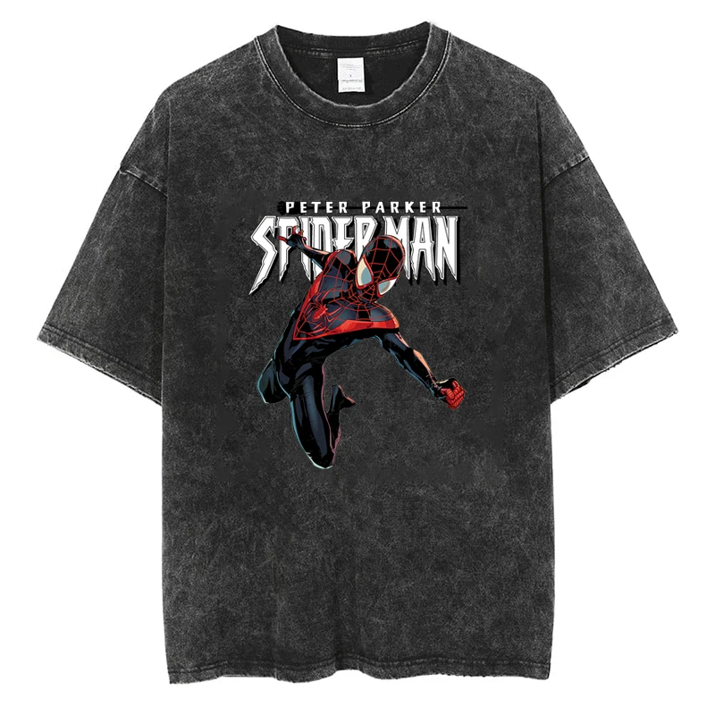 

Classic Marvel Spiderman T Shirt Y2k Harajuku Hip Hop Fashion Casual Unisex Oversized Loose Streetwear Tops Vintage Cotton Tees